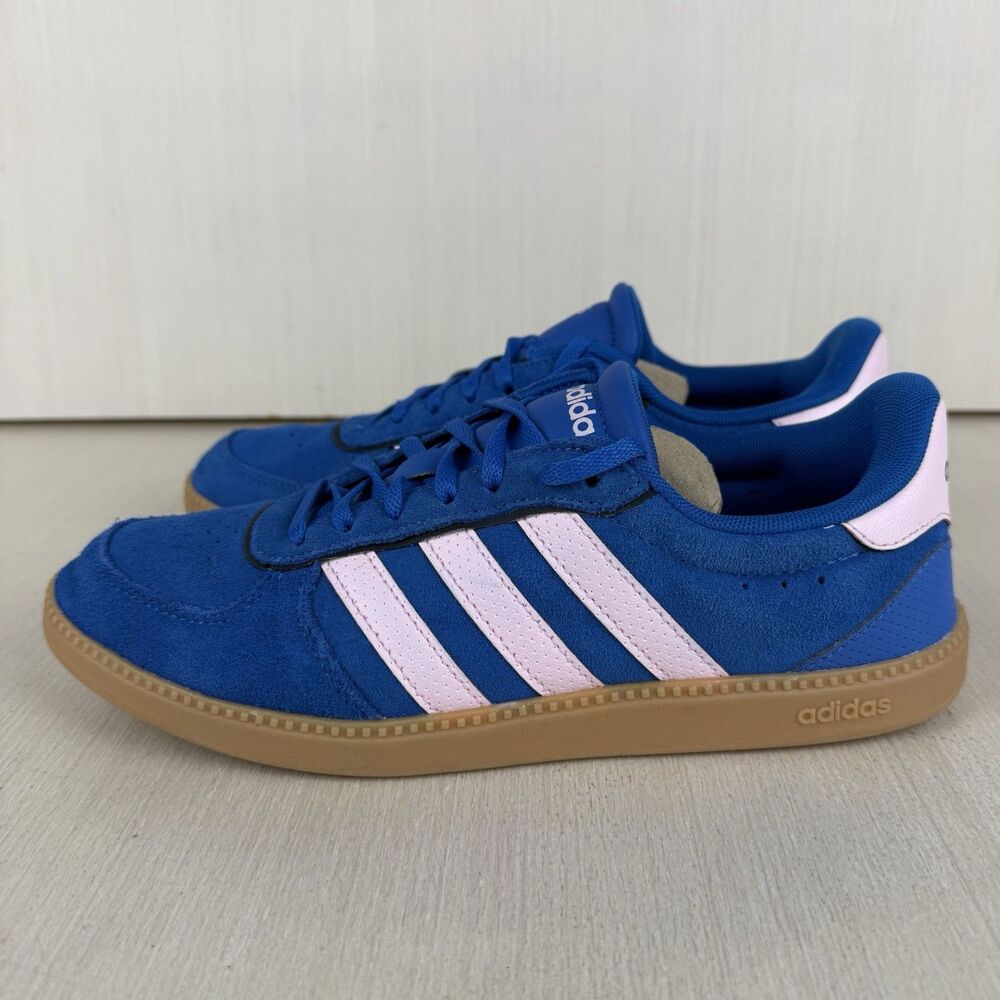 Adidas Breaknet Sleek Womens Size 8 Blue Pink Athletic Suede Shoes Sneakers - Picture 4 of 12